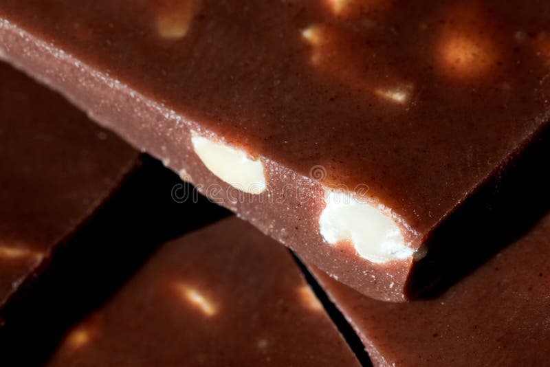 Milk Chocolate Bar with Peanuts Close Stock Image Image of milk