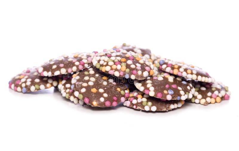 Milk Chocolate Buttons with Sprinkles Cutout Stock Image Image of