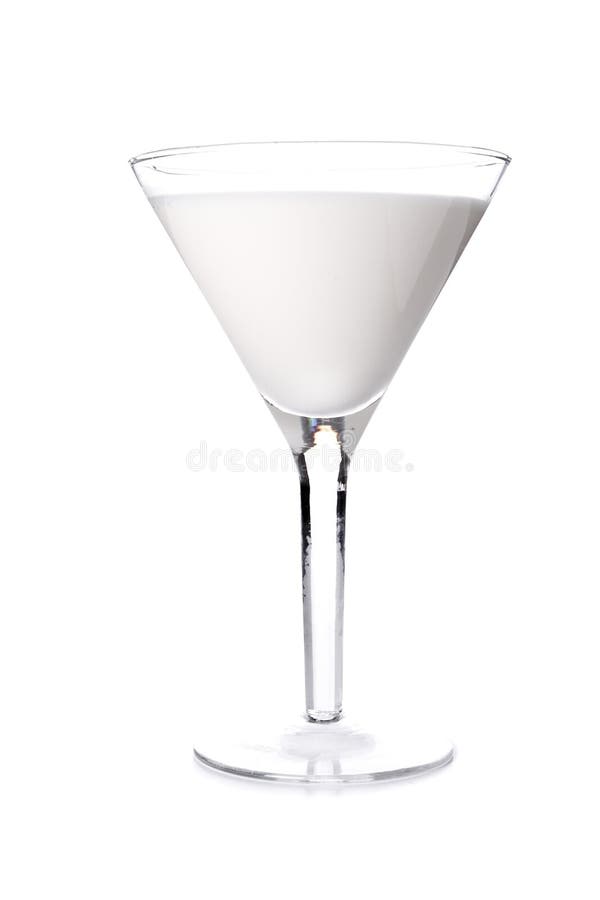 Milk cocktail in martini glass