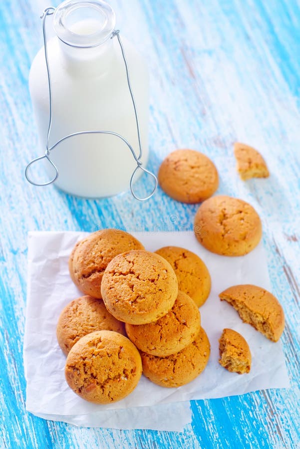 Milk with cookies stock image. Image of calories, color 33658459