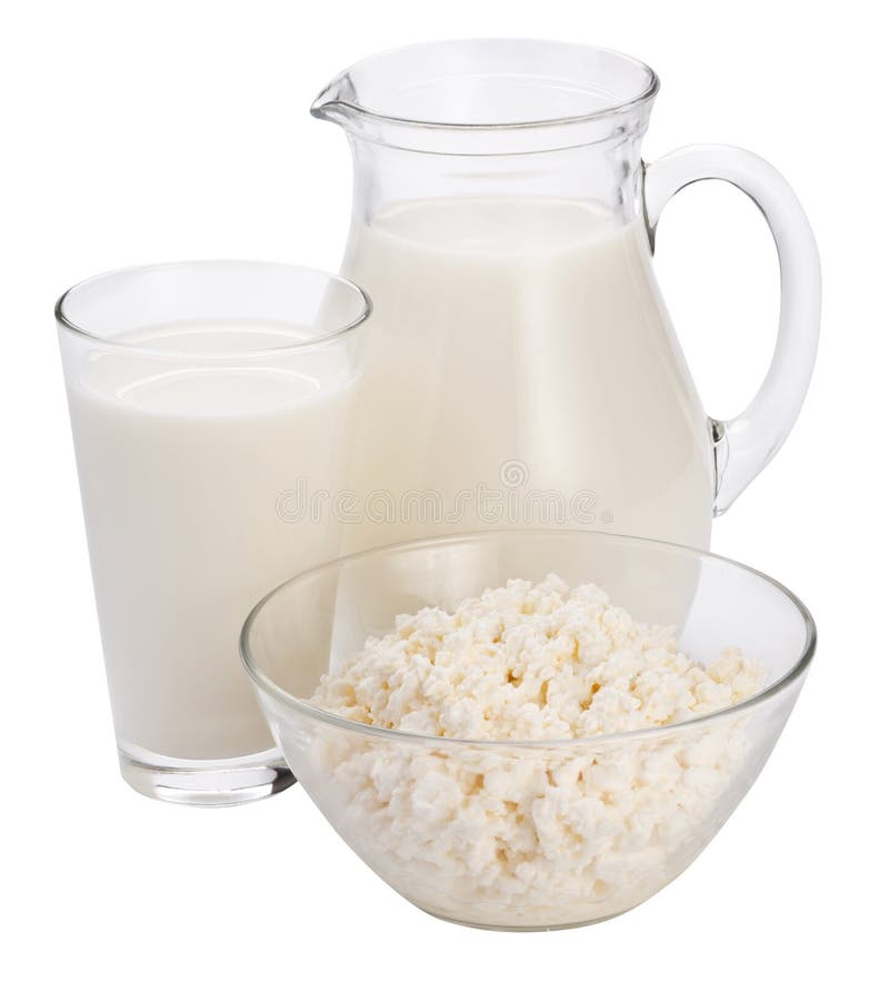 Milk and cottage cheese. stock photo. Image of cheese 17248030