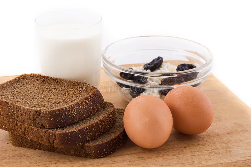 Milk, Eggs, Bread And Cottage Cheese Stock Photo Image of cuisine