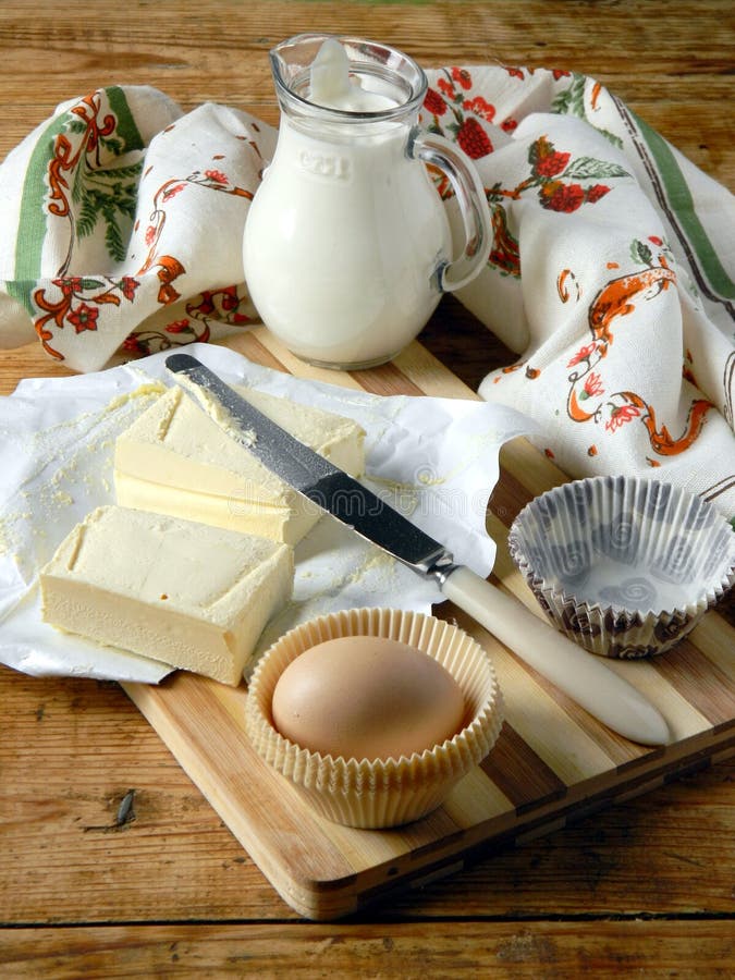 Milk, Eggs and Sour Cream for Baking Stock Image Image of milk