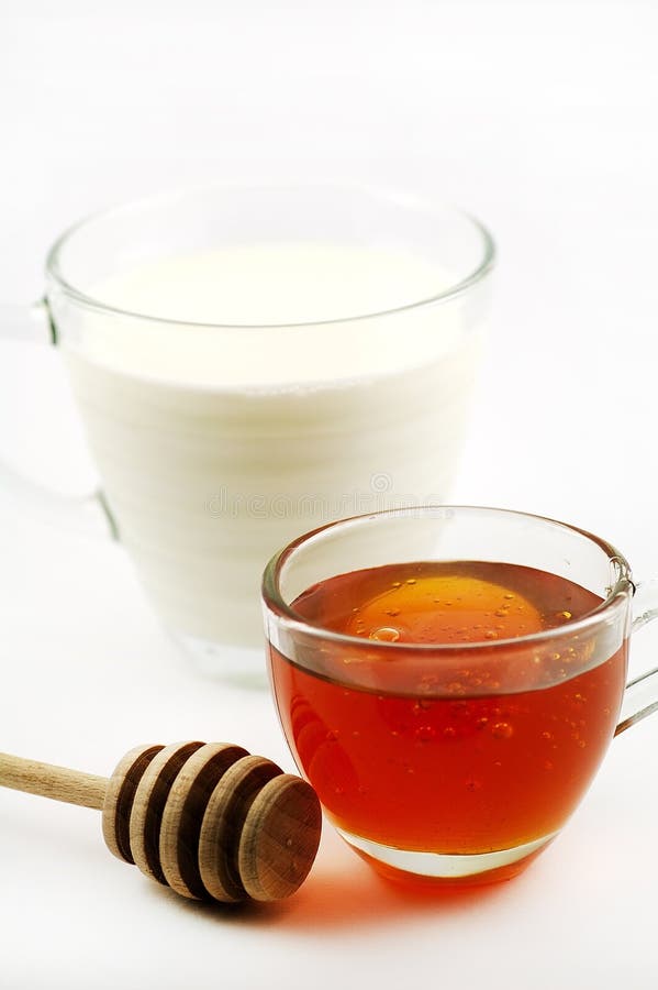 Milk and honey stock image. Image of diet, bran, toast 12855541