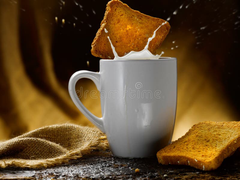 Wonderful breakfast with milk toast. Mountain milk stock images, royalty-free photos and pictures