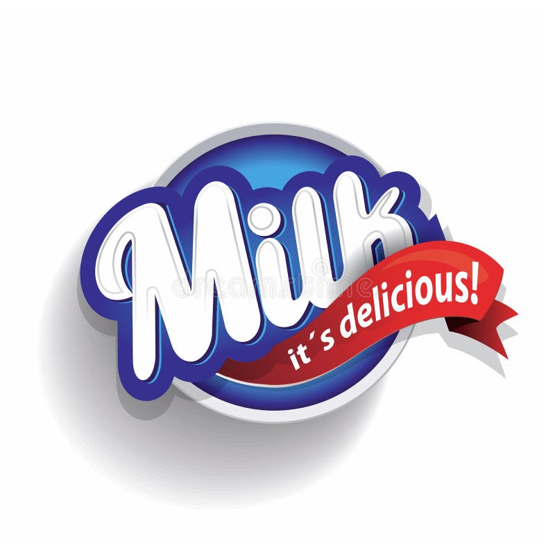 Milk label lettering vector illustration
