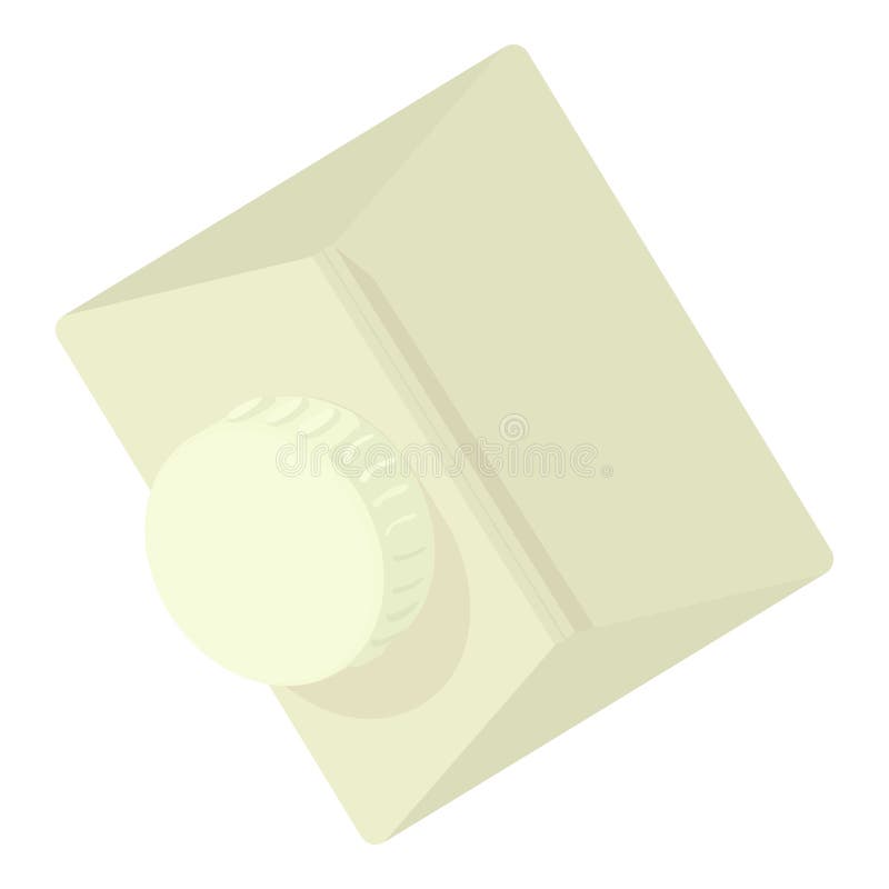 Milk pack icon isometric vector. White closed dairy product package top view vector illustration