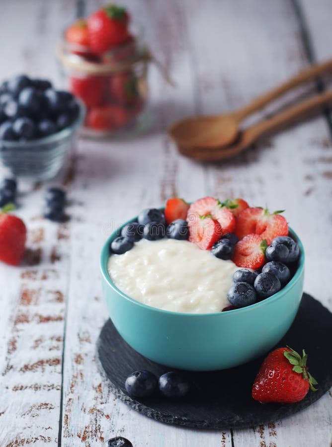 Milk Rice with Berries Ready for Breakfast Stock Photo Image of natural, dessert 247977196