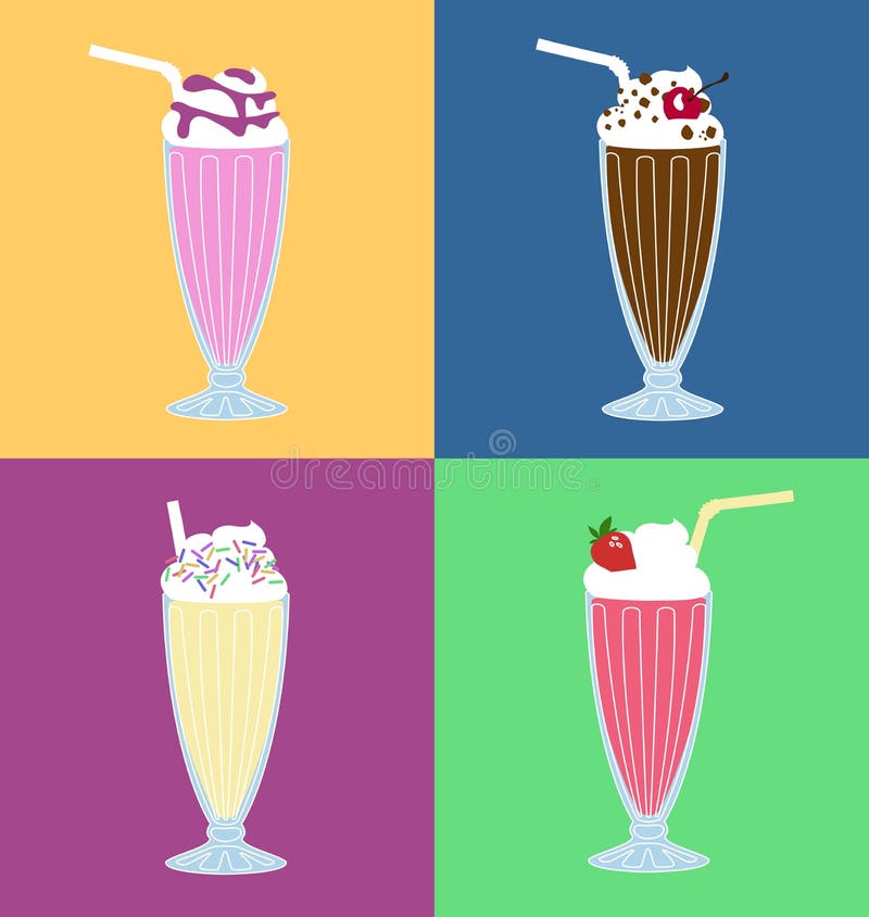 Milk-shake vector set