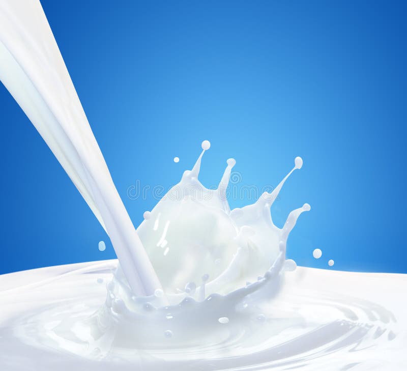 Milk Splash With Blue Background  Stock Photo Image 57085886
