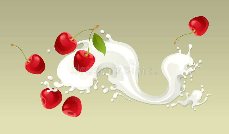 Milk splash with cherry