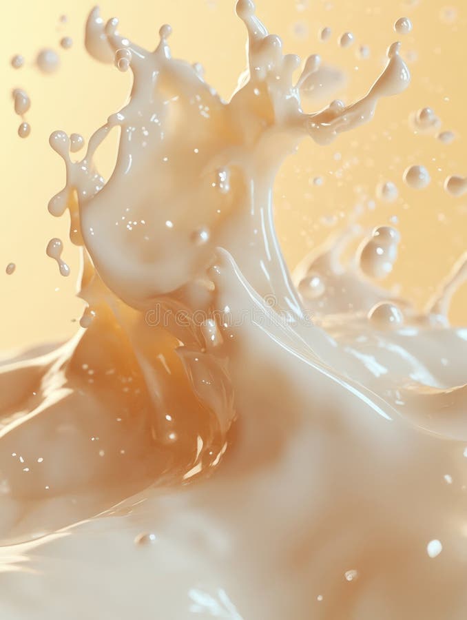 Milk splash in dynamic motion and creamy texture. stock photos