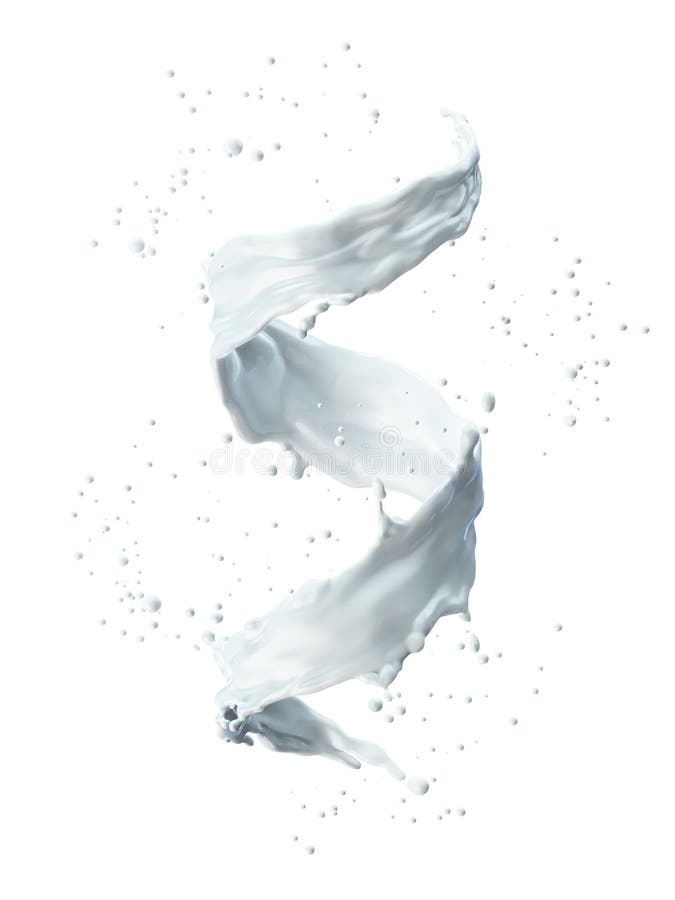 Milk splash in the form of spiral stock illustration
