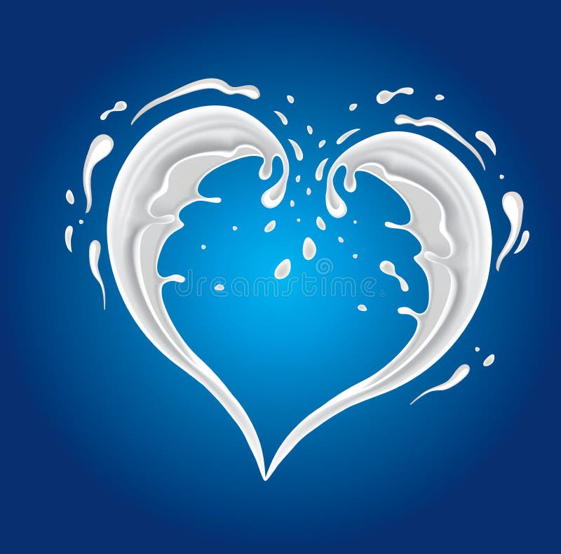 Milk splash shape heart stock illustration Milk splash shape heart stock illustration