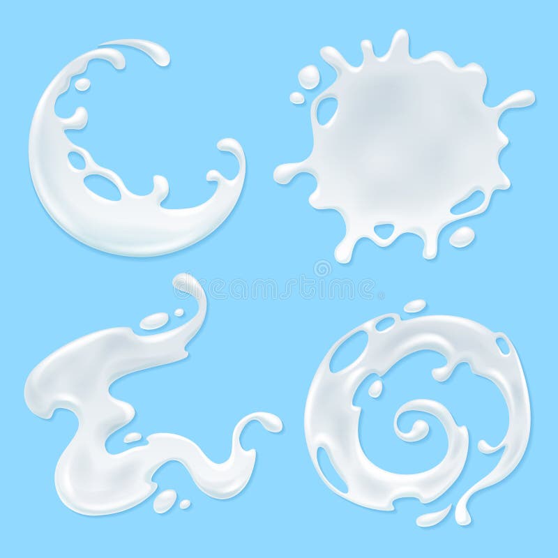 Milk, yogurt or cream blots set