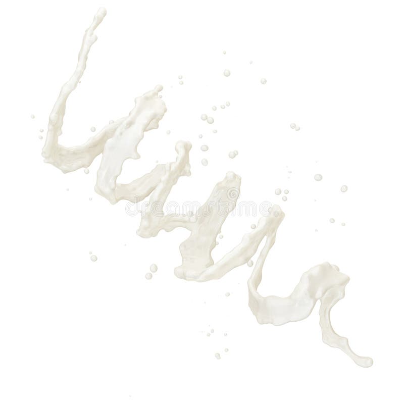 Milk or yogurt splash with droplets isolated. 3D illustration stock illustration Milk or yogurt splash with droplets isolated. 3D illustration stock illustration