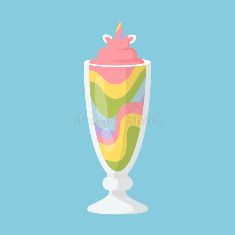 Unicorn Milkshake. Vector Illustration EPS. stock illustration