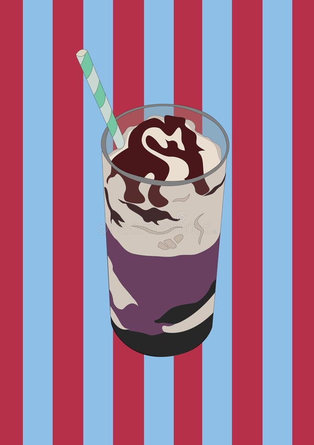 Milkshake in a glass. Vector illustration decorative design vector illustration