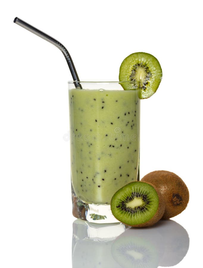 Milkshake Kiwi in the Glass Stock Image Image of milkshake