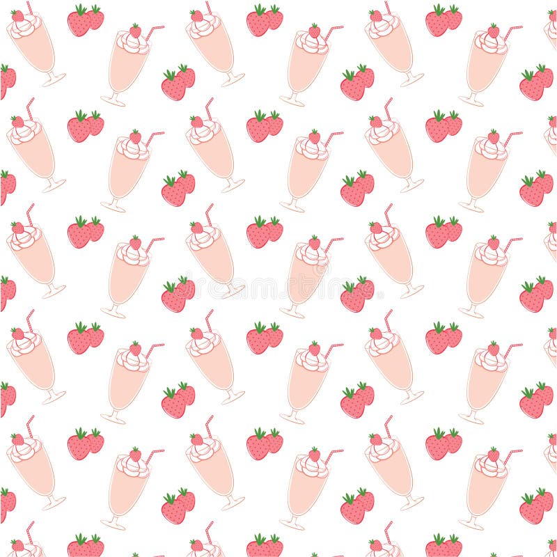 Milkshake pattern. Vector illustration decorative design royalty free illustration