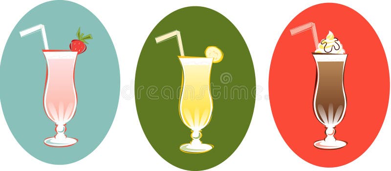 Milkshakes retros ilustración del vector Milkshakes retros ilustración del vector