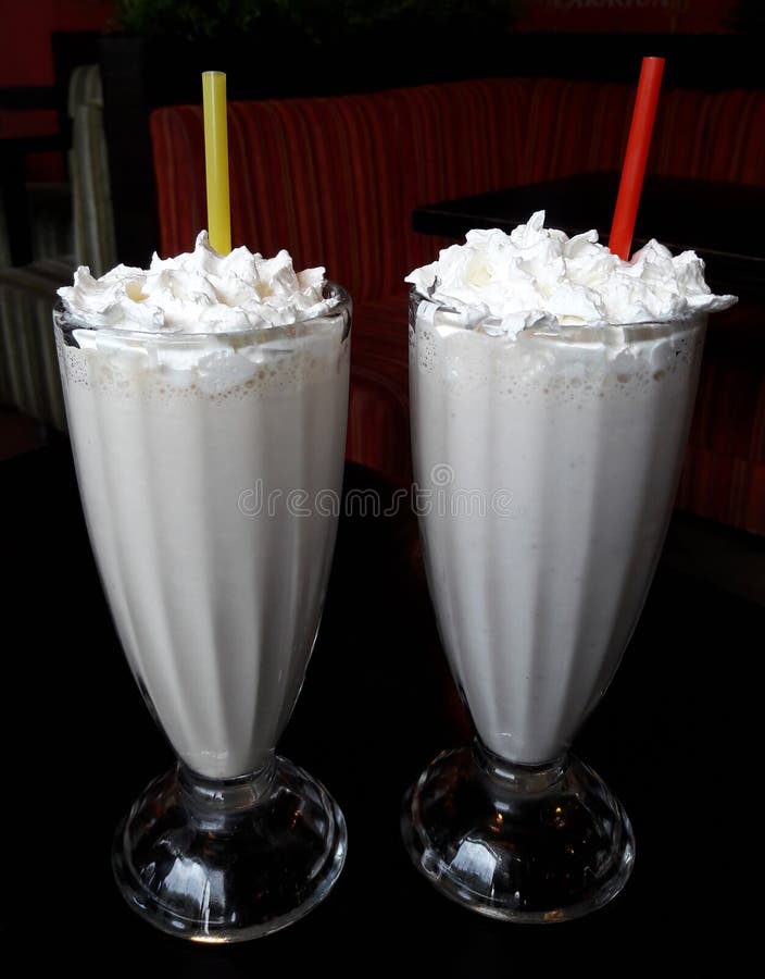 Milkshakes with Whipped Cream Stock Image Image of creamy, beverage