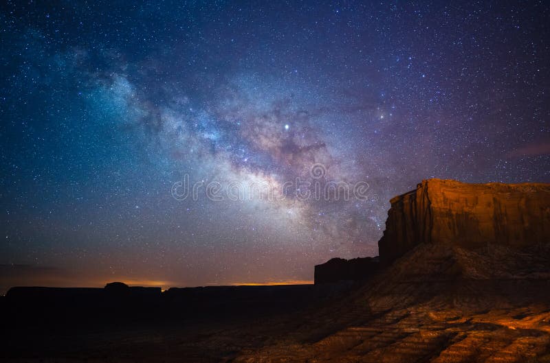 Milky Way above Monument Valley, Utah, USA royalty free stock images Milky Way above Monument Valley, Utah, USA royalty free stock images