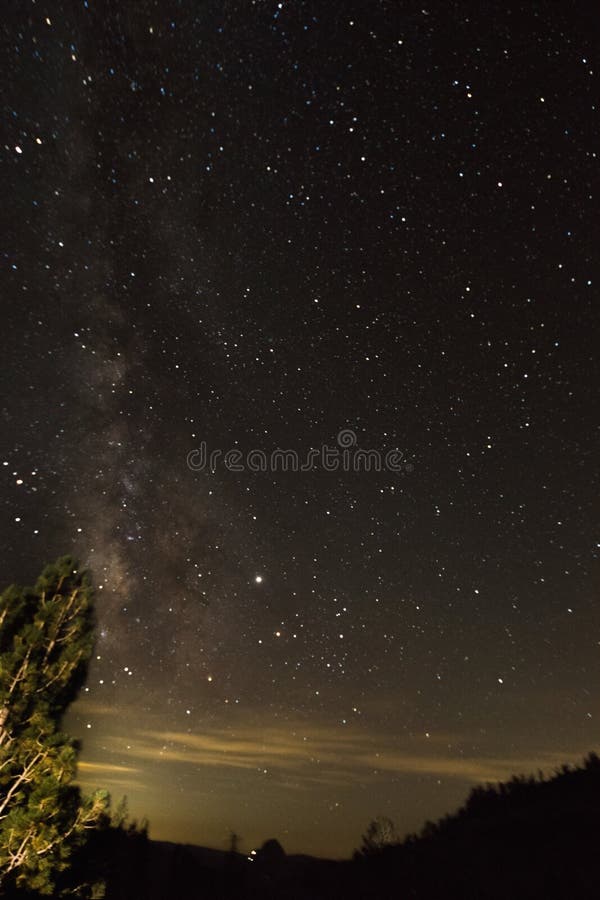 Milky Way over Yosemite NP royalty free stock photos Milky Way over Yosemite NP royalty free stock photos