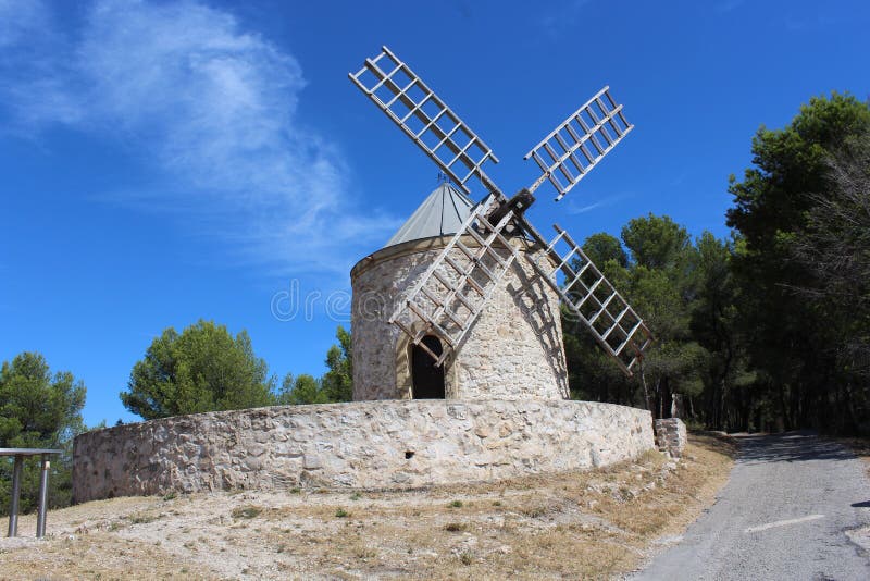 Mill in Provence stock image. Image of white, nature 108565845