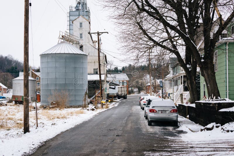 Mill Street, in Lineboro, Maryland. Editorial Stock Photo Image of