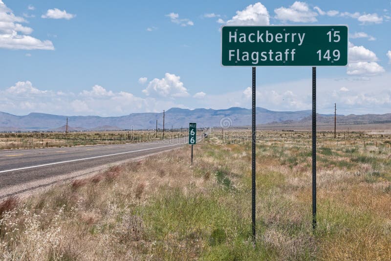 Mile marker 66 on historic Route 66 in Arizona. Mile marker 66 on historic Route 66 in Arizona