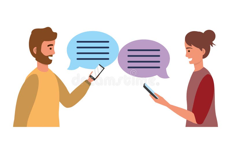 Millennial Smartphone Chat Conversation Stock Vector Illustration of