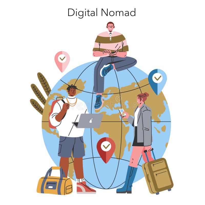 Millenniehobbies. illustration av flata vektorer royaltyfri illustrationer
