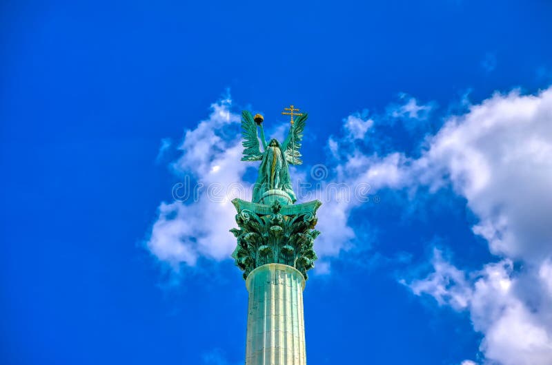 Millennium Monument on the Heroes` Square in Budapest, Hungary Stock ...