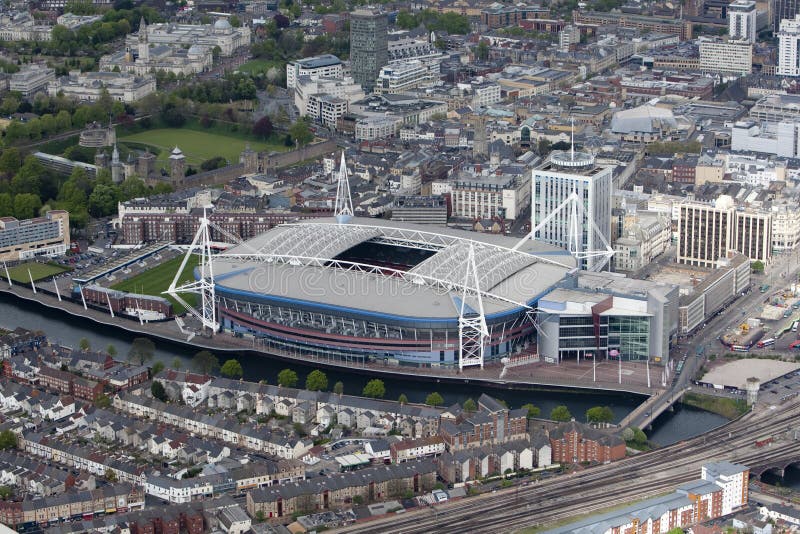 View of front entrance to the Cardiff City Football Club Stadium at  Leckwith on the outskirts of Cardiff.Cars parked outside Stock Photo - Alamy