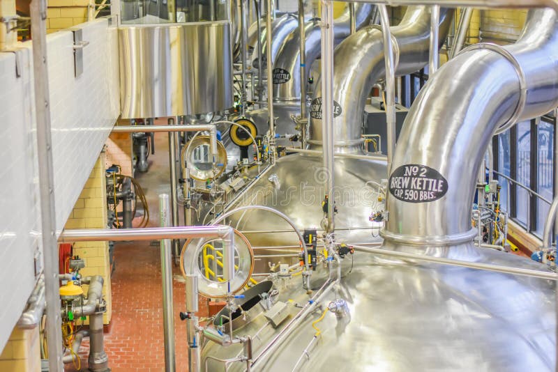 Miller Brewery Brew Kettles, Milwaukee, Wisconsin immagine stock Miller Brewery Brew Kettles, Milwaukee, Wisconsin immagine stock