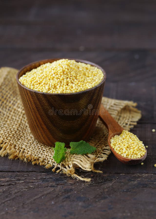 Millet Groats in a Wooden Cup Stock Photo Image of grain, macro