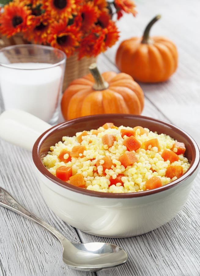 Millet Porridge with Pumpkin Stock Photo Image of wheat, milk 37012482
