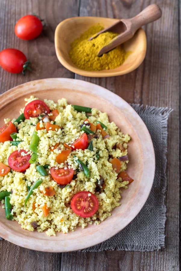 Millet Stir-fry with Vegetables Stock Photo - Image of burlap, organic ...