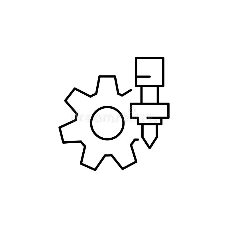Milling icon. Element of laser application in production for mobile concept and web apps illustration. Thin line icon for website royalty free illustration