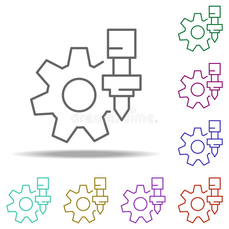 Milling icon. Elements of Laser in multi color style icons. Simple icon for websites, web design, mobile app, info graphics stock illustration
