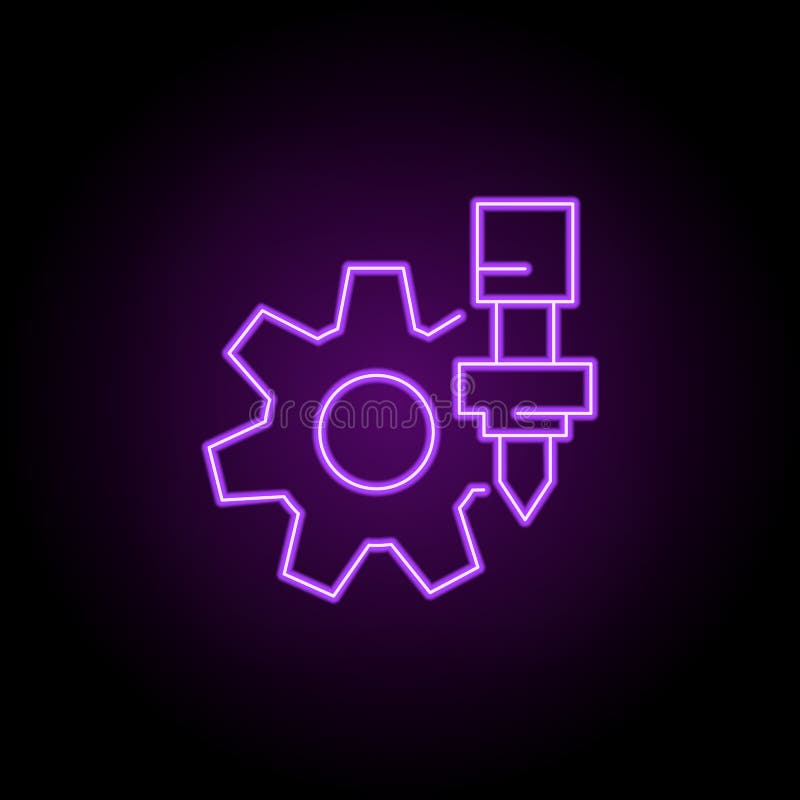 Milling icon. Elements of Laser in neon style icons. Simple icon for websites, web design, mobile app, info graphics royalty free illustration