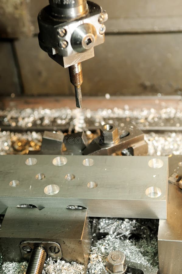 Metal Blank Machining Process Stock Image Image of close