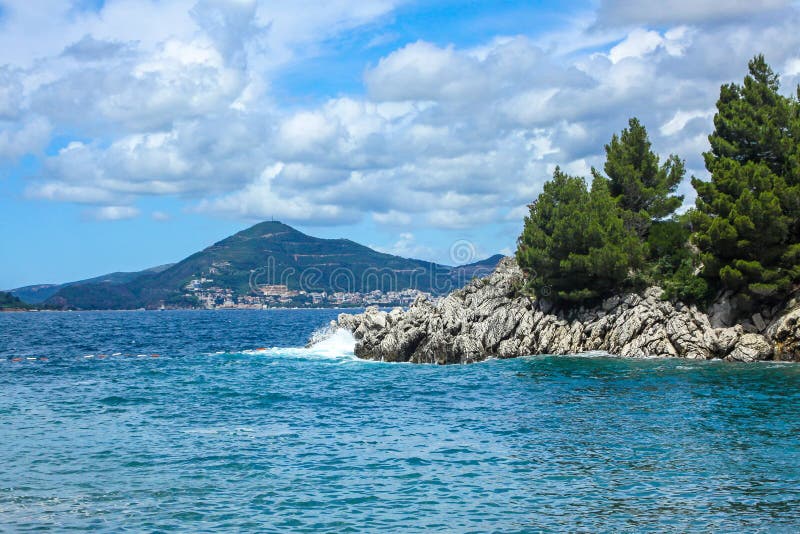 Milocer Beach Milocer Plaza, Sveti Stefan, Montenegro Stock Image ...