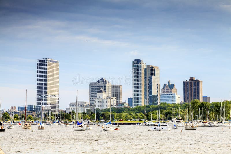 Milwaukee skyline, Wisconsin, USA royalty free stock images Milwaukee skyline, Wisconsin, USA royalty free stock images