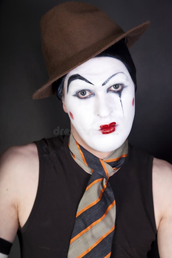 Mime on black background stock image. Image of brown - 14757235