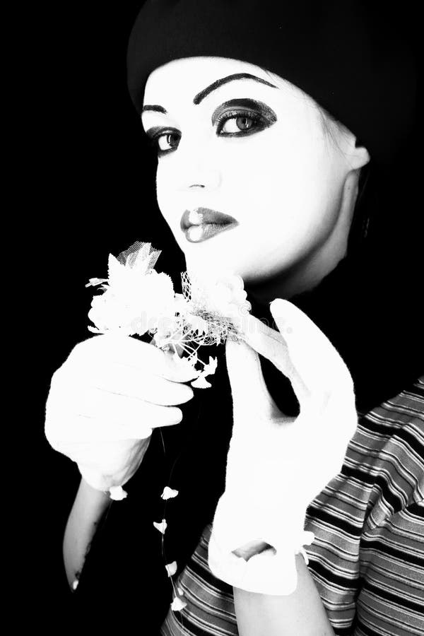 Mime with a flower stock image. Image of background, young 7241339