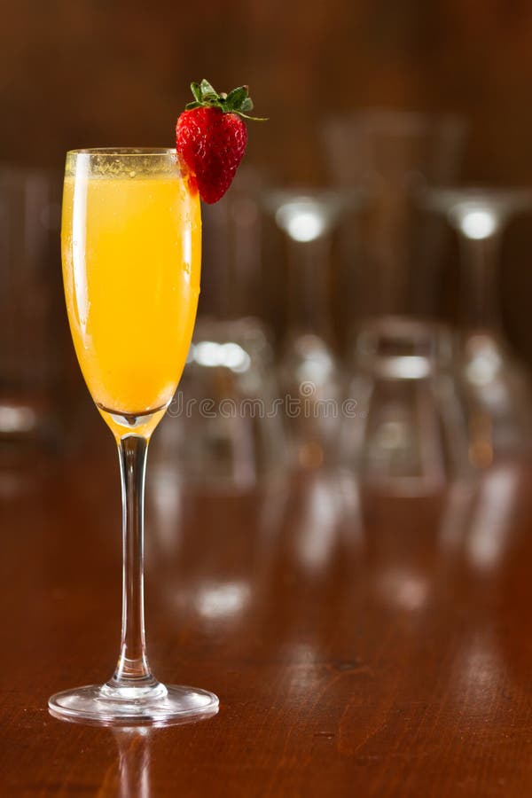 A Waiter Served Orange Juice and Champagne Stock Photo - Image of ...