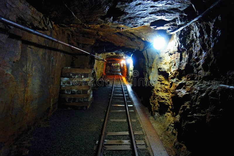 Deep in the old uranium mine, the city of Jachymov in the Czech Republic. Deep in the old uranium mine, the city of Jachymov in the Czech Republic