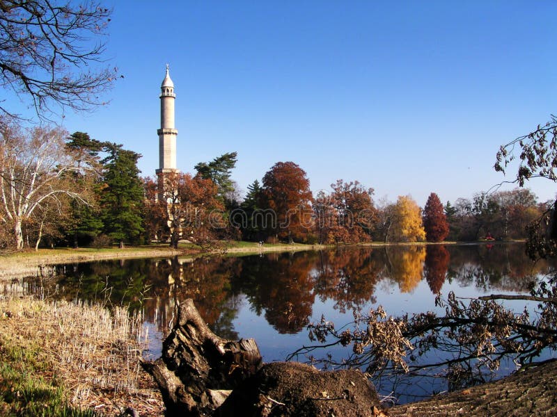 Minaret close to the lake in Valtice (Czech Republic). Minaret close to the lake in Valtice (Czech Republic)